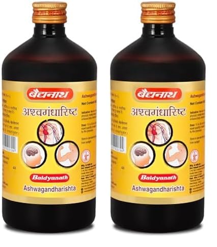 Image of BAIDYANATH AYURVED Ashwagandharishta | Helps Boost Immunity and Stress Buster | Useful for Natural Body Strength (450 ml) (Pack of 2), Liquid