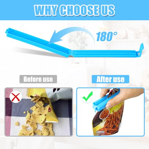 Redamancy 40 Stück Verschlussclips, Länge 7cm, 9cm, 11cm Mehrere Farben Clips für Tüten, Lebensmittel Clips, Verschlussklammern Clips für Versiegeln Gefrierbeutel, Snacks, Nüsse, Kaffee