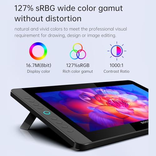 Tableta de dibujo gráfica portátil BT-13HDK de 13,3" con panel digital antirreflejo LED 3