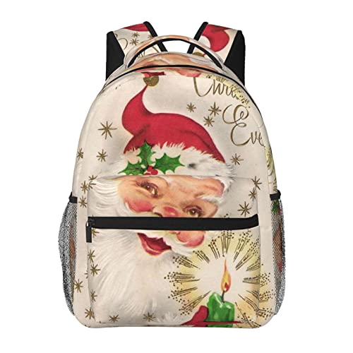 Sac d'école Merry Christmas grand volume noir pour voyageur et étudiant