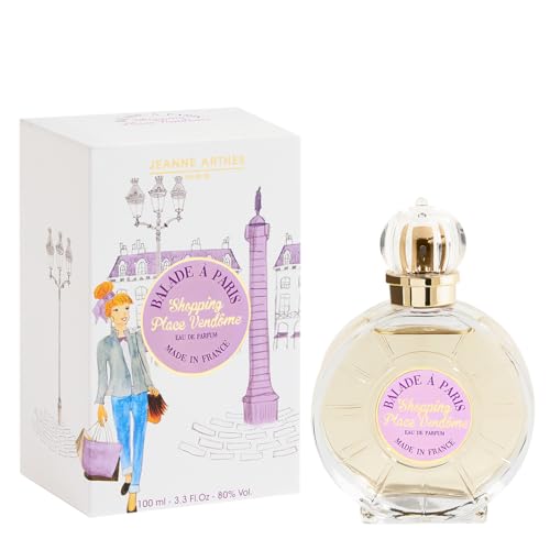 JEANNE ARTHES - Eau de Parfum Femme French Way Of Life - Passeggiata a Parigi - Shopping Place Vendôme - Fruité & Floral - Noce di cocco e vaniglia - Made in France à Grasse - Regalo da donna - 100 ml