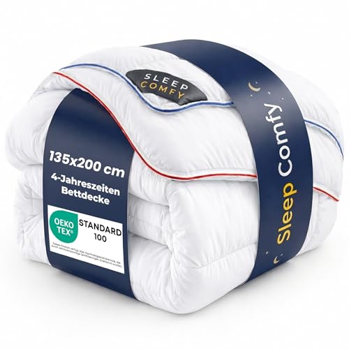 SLEEP COMFY Luxus 4-Jahreszeiten Warme Bettdecke ganzjahresdecke 135x200 cm Steppdecke mit 2 Kombinierbaren Teilen Decke für Sommer und Winter Winterdecke Kinderdecke Winterbettdecken Schlafdecke