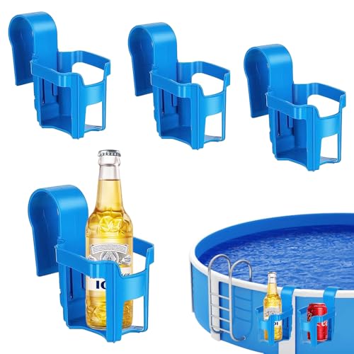 Udbrud 4 Stück Pool Getränkehalter Getränkehalter Poolrand Multifunktionaler Poolzubehör Kunststoff Getränkehalter Poolrand Pool Getränkehalter Bier für die meisten Schwimmbäder