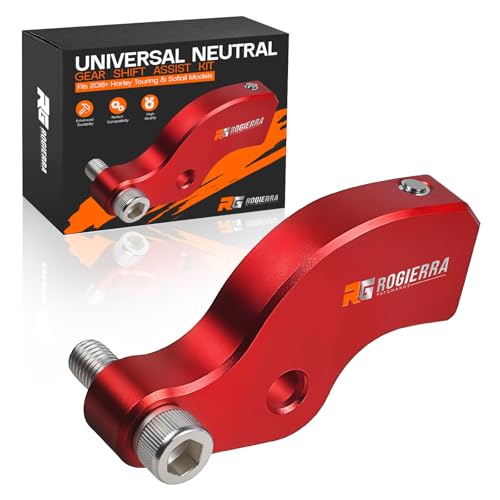 Rogierra Ez Shift Neutral Gear Assist Kit for Harley- CNC Machined ShiftLever Easy Neutral Finder Fits 2018-2025 Touring(ElectraGlideRoad Glide/Tri Glide) & Softail (Fat Boy 114) Motorcycles(Red)
