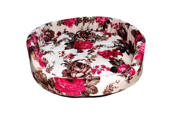 Image of XX-Large Size Dog and Cat Bed Round Shape Holland Fabric Ultrasoft Micro Fiber Filling for Extra Comfert Multi-Color Machine Washable Anti Skid Base Pet Bed