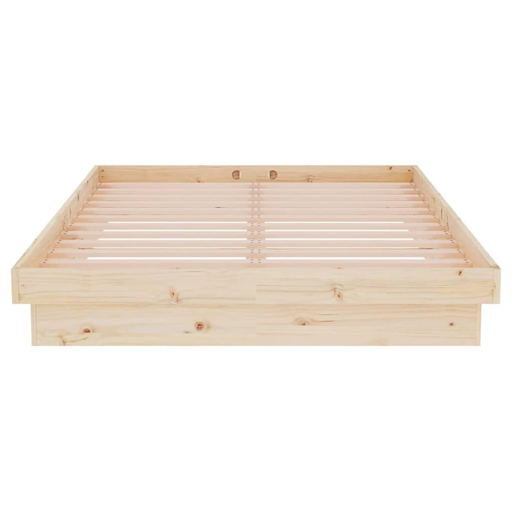 Estructura de Cama de Madera Maciza Pino 120x200 cm con cabecero rústico Soporte para colchón Dormitorio Descanso hogar