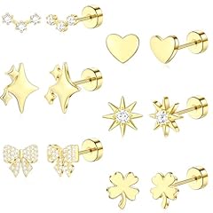 Gold-Stars Brogue Earrings