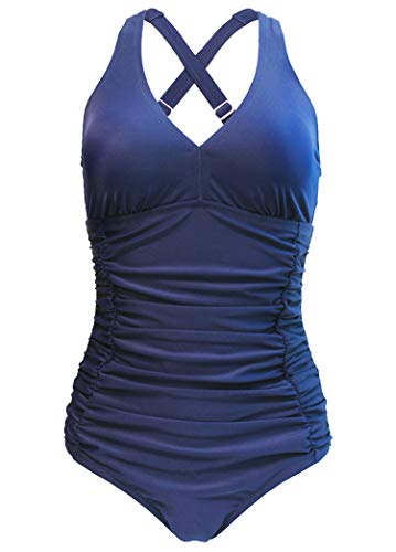 chuangminghangqi High Waist Bikini Set Übergröße Oversize Bikini Tankini Bademode Badeanzug Damen Plus Size Swimsuit Retro Swimwear Damen Bauchweg (Streifen-1296, XXX-Large)