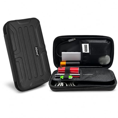 Image of Tukzer Large Travel Gadget Organiser Case Bag Aliens Series, Hardshell ABS Material, Water-Resistant Travel Storage Pouch for HDD /SSD, Samsung T7 Shield,Cable,Charger,Smartphone,airpods,Power Bank-BLK