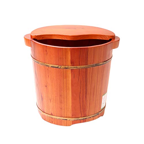 Baño de pies de madera con tapa, 35 cm de alto