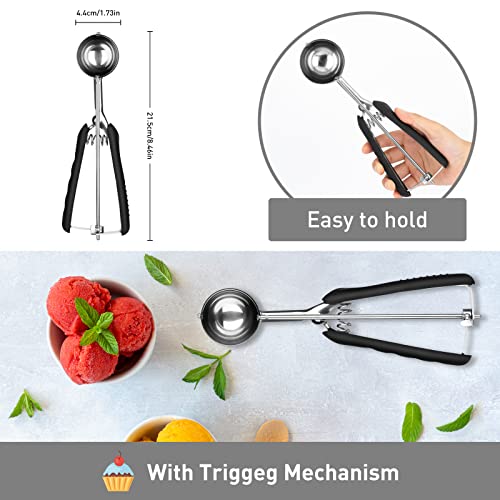 Cucchiaio per Gelato 5 cm, Porzionatori da Gelato in Acciaio inox 304 per Gelato, Melone, Polpette, Torte, Biscotti - immagine 5