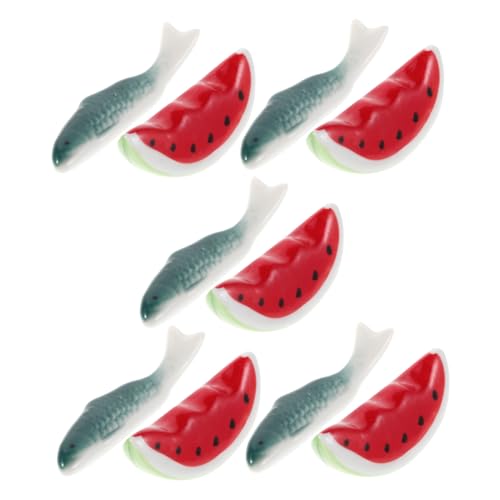 ノーブランド品 10個陶磁器製日式?子架 コンパクトで多機能な箸置き ペン立て 水