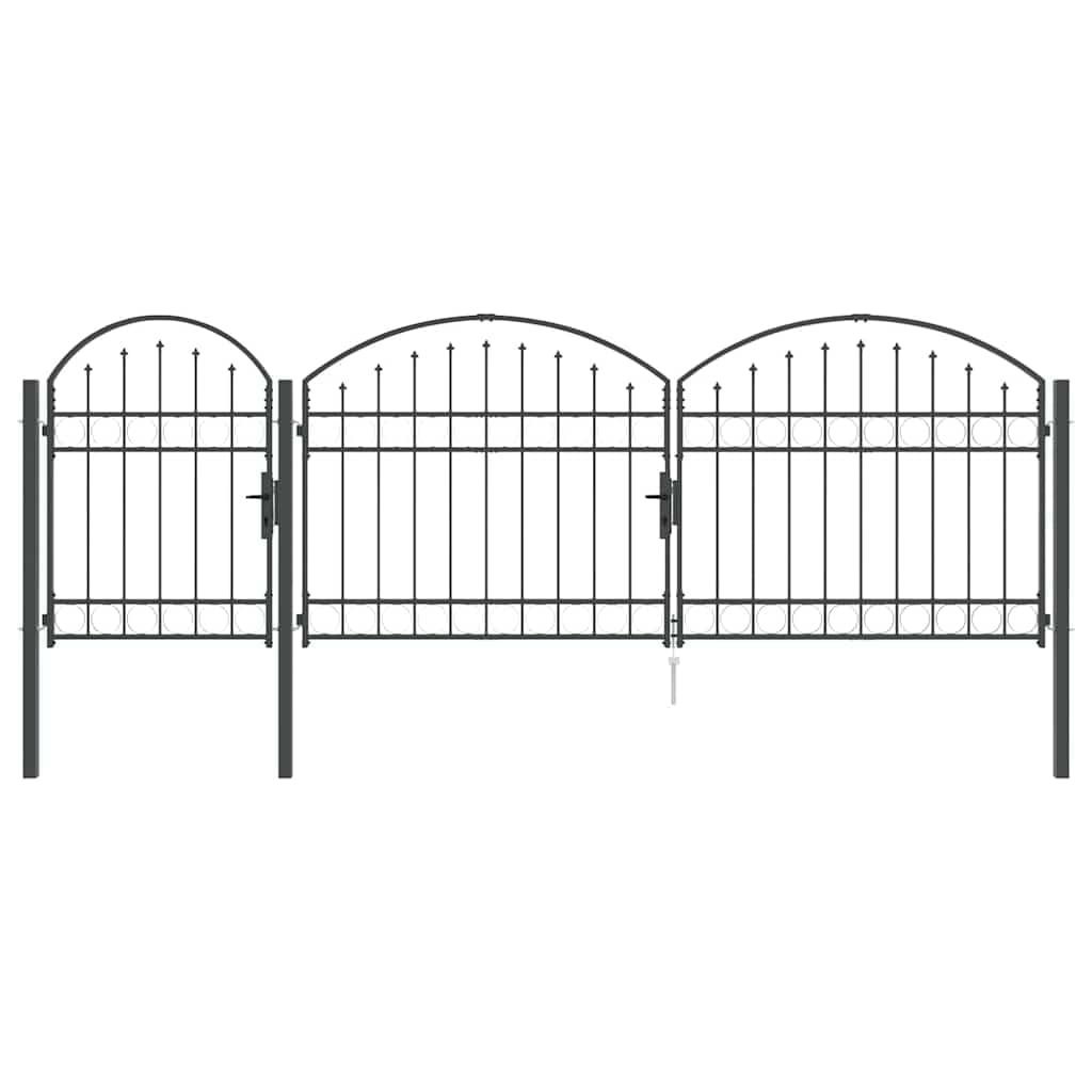 Gartentor verschließbar bogenförmig 4 x 1,25 m grau