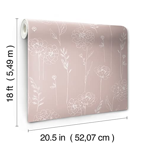 Roommates RMK12688PLW Pink Maisey Peel And Stick Wallpaper thumb #7