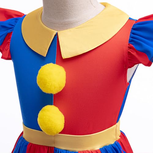 Disfraz infantil de payaso rojo para niña miniatura 4