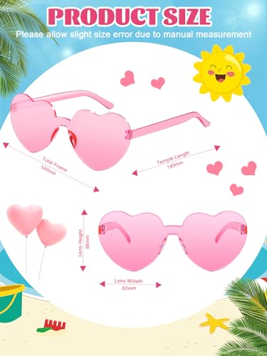 12 pairs heart shaped sunglasses for women colorful glasses fun trendy transparent heart sunglasses party favor pink