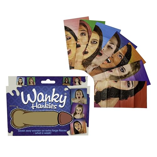 Wanky Hankies Rude Novelty Tissues, Box mit 7 Taschentüchern