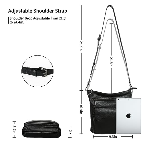 HESHE Crossbody Bags for Women Leather Handbags Designer Shoulder Purse with Pockets Satchel Purse Travel Bag3