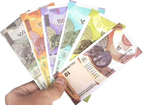 Image of Dummy Playing Money Notes Education Money(30*6=180 Note ) Lookalike Artificial Money for Kids to Play Note 10 20 50 100 200 500 Gag Toy(Multicolor) Artificial Currrency for Kids