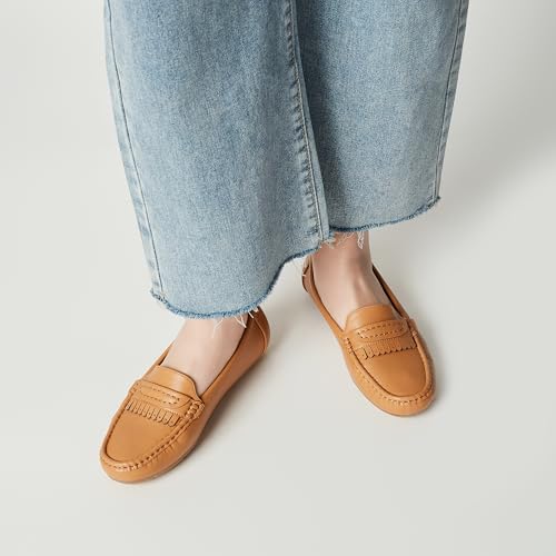 Image of Women's Business Loafers Work Casual Flats Shoes Lightweight Penny PU Leather Slip On Walking Shoes