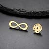 Infinity Symbol Lapel Pin for Men Women Minimalist Stainless Steel Infinity Brooch Eternal Love Badge for Suit Shirt Collar Jewelry Gift (Gold) #2