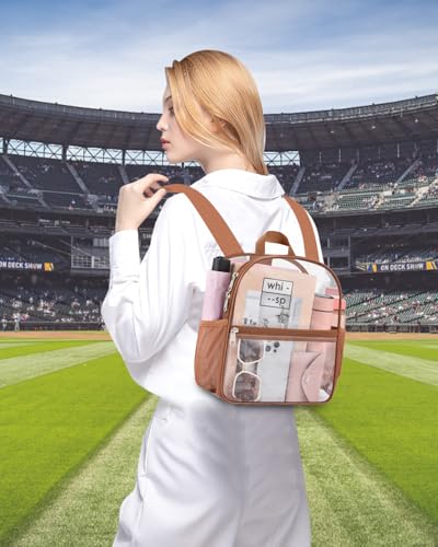 Image of Clear Backpack for Stadium Events, 12x12x6 Small Clear Plastic bag with Reinforced Straps for Game Security Festival Concert
