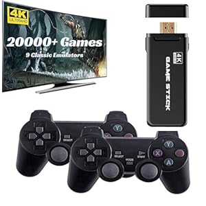 Valak® Wireless Video Games for tv Gaming, Retro Gaming Console with Game Stick 4K UHD, Plug & Play TV Video Game Set for 2 Player with 9Emulator, for Kids & Adults Old School Station Video Game