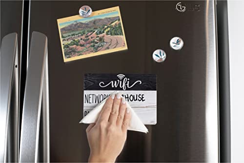Brothers Bench LGWFSNBW Aesthetic Wifi Password Sign Fridge Magnet, Rustic Wifi Sign With Marker & 2 Stickers, Portable Wifi Password Sign For Home & Guests, Magnetic Black White Wood Sign For Refrigerator thumb #4