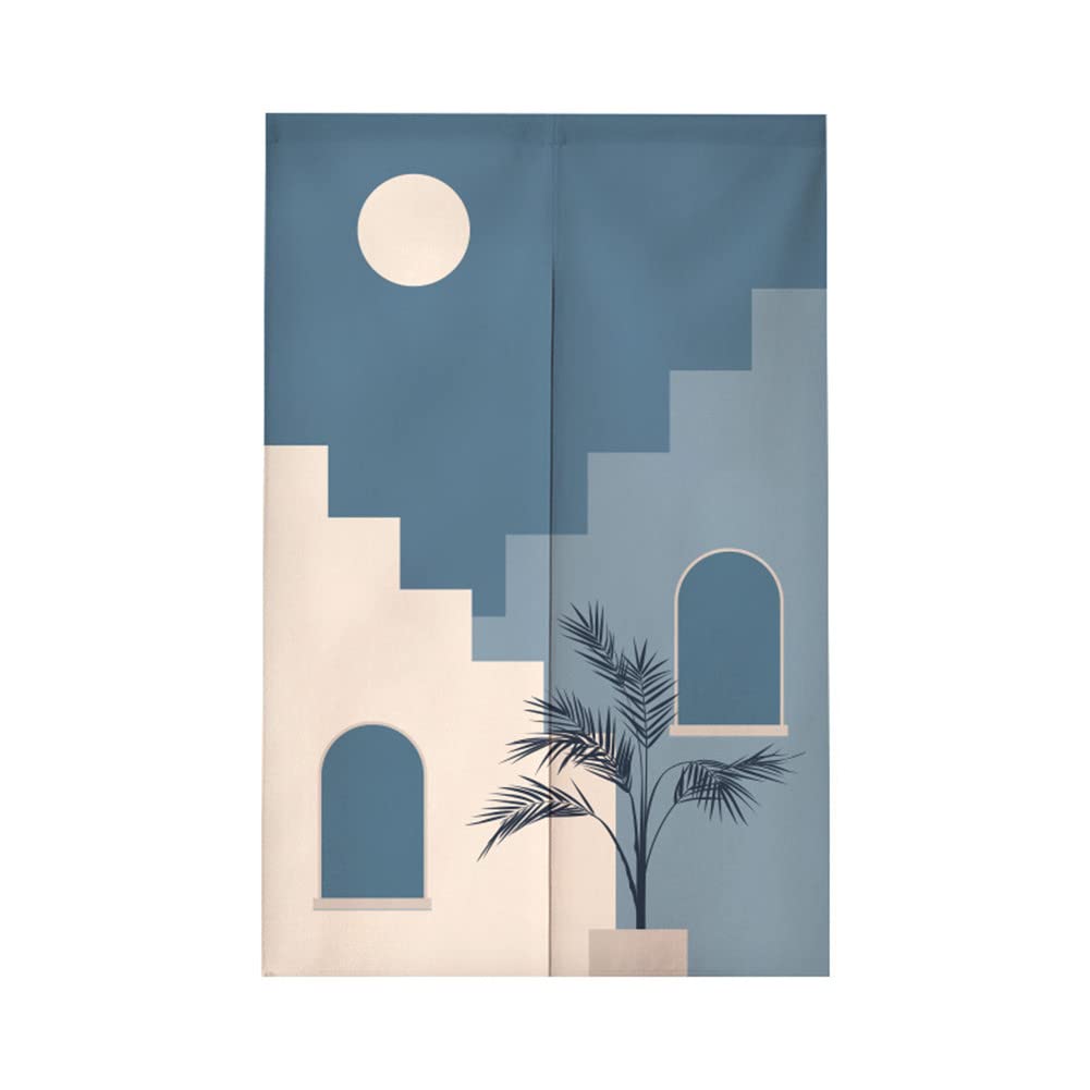 Hiseng Noren Tenda Giapponese della Porta Tappezzeria, Divisorio Stile Curtain Tapestry Cucina Ristorante Negozio Camera Doorway Corridoio Decorazione (blu navy,75x150cm