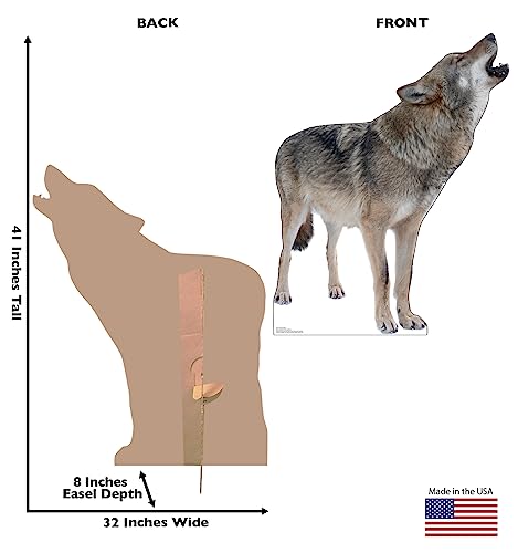 Image of Cardboard People Howling Wolf Life Size Cardboard Cutout Standup - Made in USA