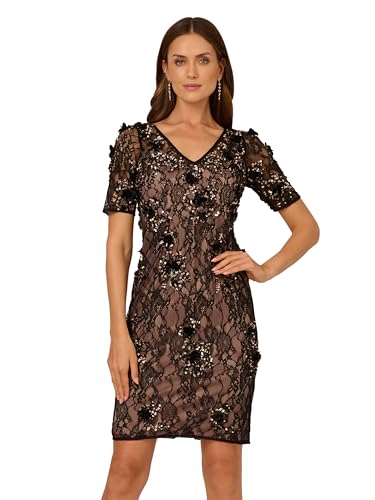 Adrianna Papell Women's Bead Lace Sheath Dress