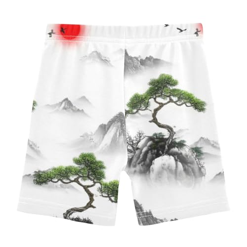 Girls Biker Shorts Toddlers Cotton Shorts Under Dress Cartoon 4t Children Traditional Landscape Mountain2