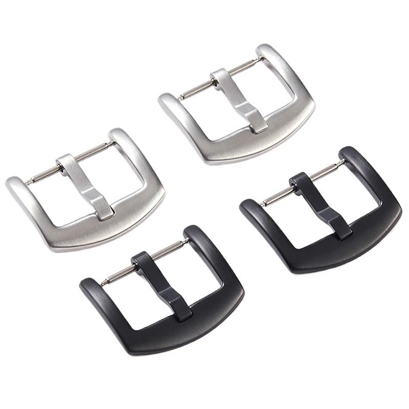 Paski do zegarków klamra szpilkowa, metalowa klamra paska do zegarka 14 mm-24 mm pasek do zegarka zapięcie ze stali nierdzewnej akcesoria 1 szt. (czarny, 24 mm)
