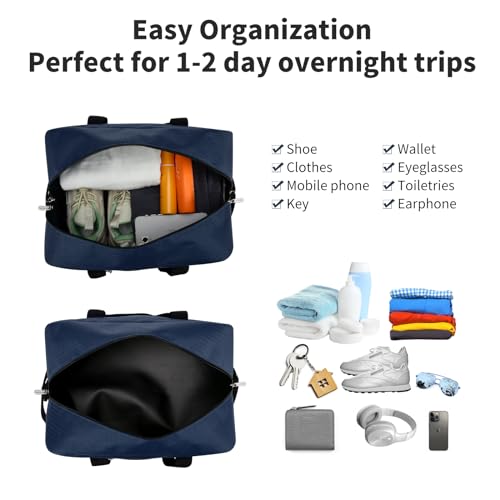 Image of Apenze Small Gym Bag 14 inch lightweight Carry On Mini Duffel Bag for Travel Sport - Navy Blue