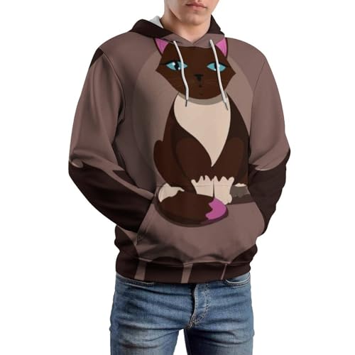 Sweats à capuche chat brun unisexe : le pull confortable résistant aux lavages taille S - 6