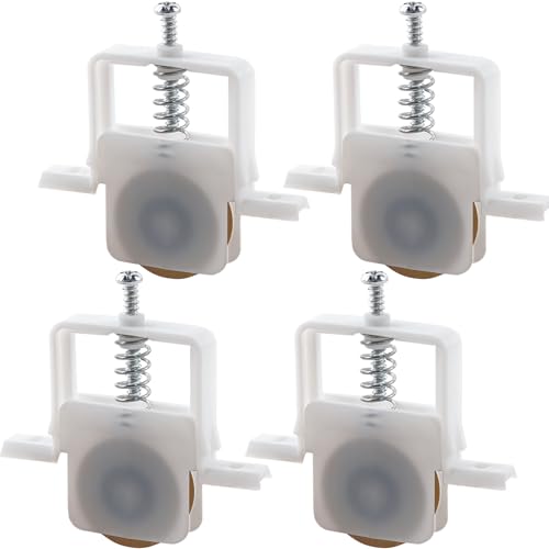 4 Packs Sliding Screen Door Rollers Replacement for Columbia Door, 1" Concaved Steel Ball Bearing Sliding Screen Door Wheels Replacement, Spring-Loaded Screen Door Rollers Replace B 691 and B 695