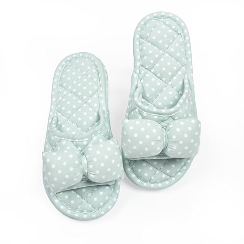 Floral Velvet House Slippers for Women, Lightweight Open Toe Washable Portable Foldable Comfortable Guest Hotel Travel Airplane Spa Slippers4