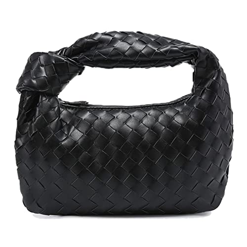 FLKENNEL Sacs à Main pour Femme en Cuir Souple,Sacs PortéS a Femmes Tendance à BandoulièRe avec Mini Fermeture éClair Tendance, Cadeau pour Un Nouveau Chapitre,Noir Cover