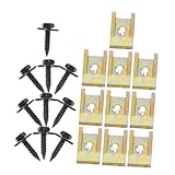 HAPINARY 10セット 自動車装飾用トリムクリップと黒亜六角頭スシールドネジ 車内アクセサリーに 固定でドアパネルやボディに対応 簡単装着