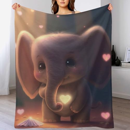 Couverture impression 3D éléphant en flannel de qualité supérieure 150x200 - 2