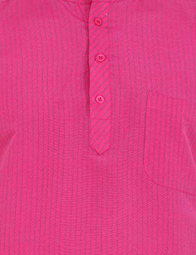 Image of LATEST CHIKAN Men's Cotton Regular Striped Short Kurta Half Sleeves - NP-SK-PNT