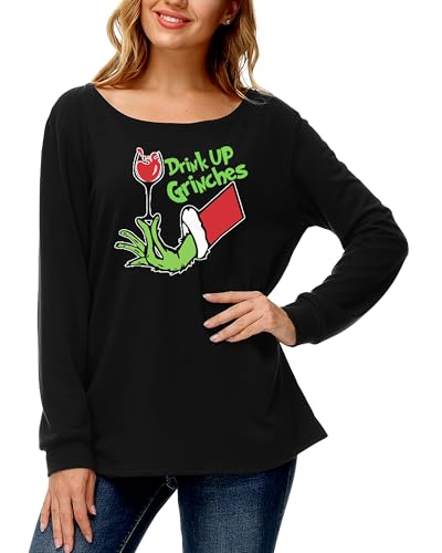 Deerose Moletons femininos de manga comprida com estampa de abóbora de Dia das Bruxas e ombros de fo