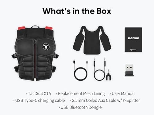 Bhaptics Tactsuit X16 — Haptic Vest With 16 Vibration Motors For Vr — With Audio Accessories And Replacement Lining #TOP6