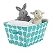Price comparison product image iDesign Canvas Storage Box, Large Foldable Toy Box Made of Cotton/Polyester Mix with 2 Handles, Polka Dot Fabric Box for the Cupboard, Bedroom and Nursery, Teal