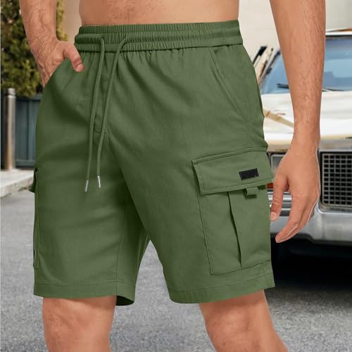 Short cargo de algodón para hombre con múltiples bolsillos miniatura 3