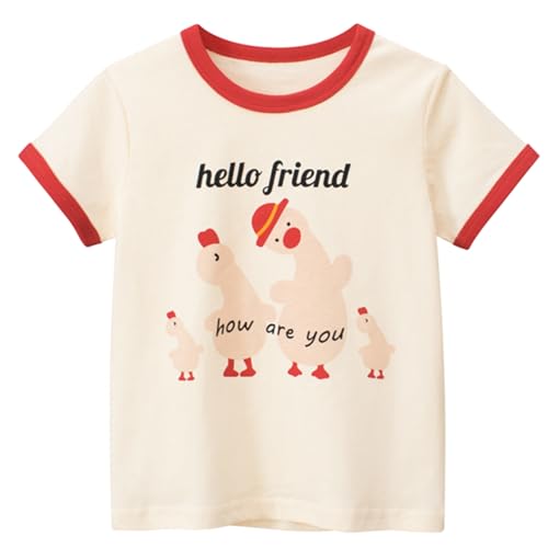 Image of B&G-KID Toddler Girl Tshirt Pack 2 Pink Heart Animal Print Toddler T Shirts Girls Short Sleeve Shirts 2T-7T.