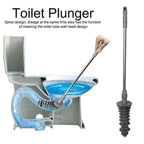 Image of Pilarmuture Toilet Plunger,Hanging Toilet Dredge with Long Stainless Steel Handle,Non Slip Toilet Clog Unclogger,Bathroom Toilet Dredge Tool,Piston Type Toilet Clog Unclogger