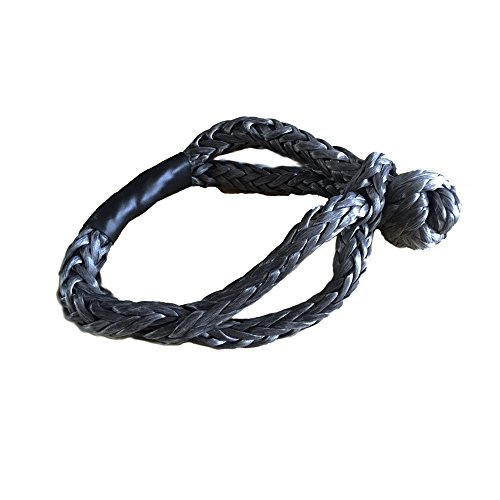 Image of UHMWPE 7 /16 inch Soft Shackle with Black Saft Guard Heavy Duty for 4 Off-Road ATV UTV Winch Ropes-Grey Color
