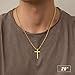 M MOOHAM 14K-Gold-Plated Cross Necklace for Men - Stainless Steel Cross Chain Pendant for Mens Jewelry 20 Inch