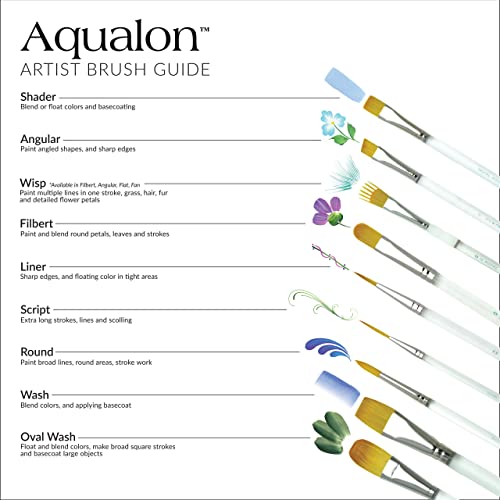Aqualon Royal & Langnickel Angular Artist Brush Set, 7-Piece #TOP5
